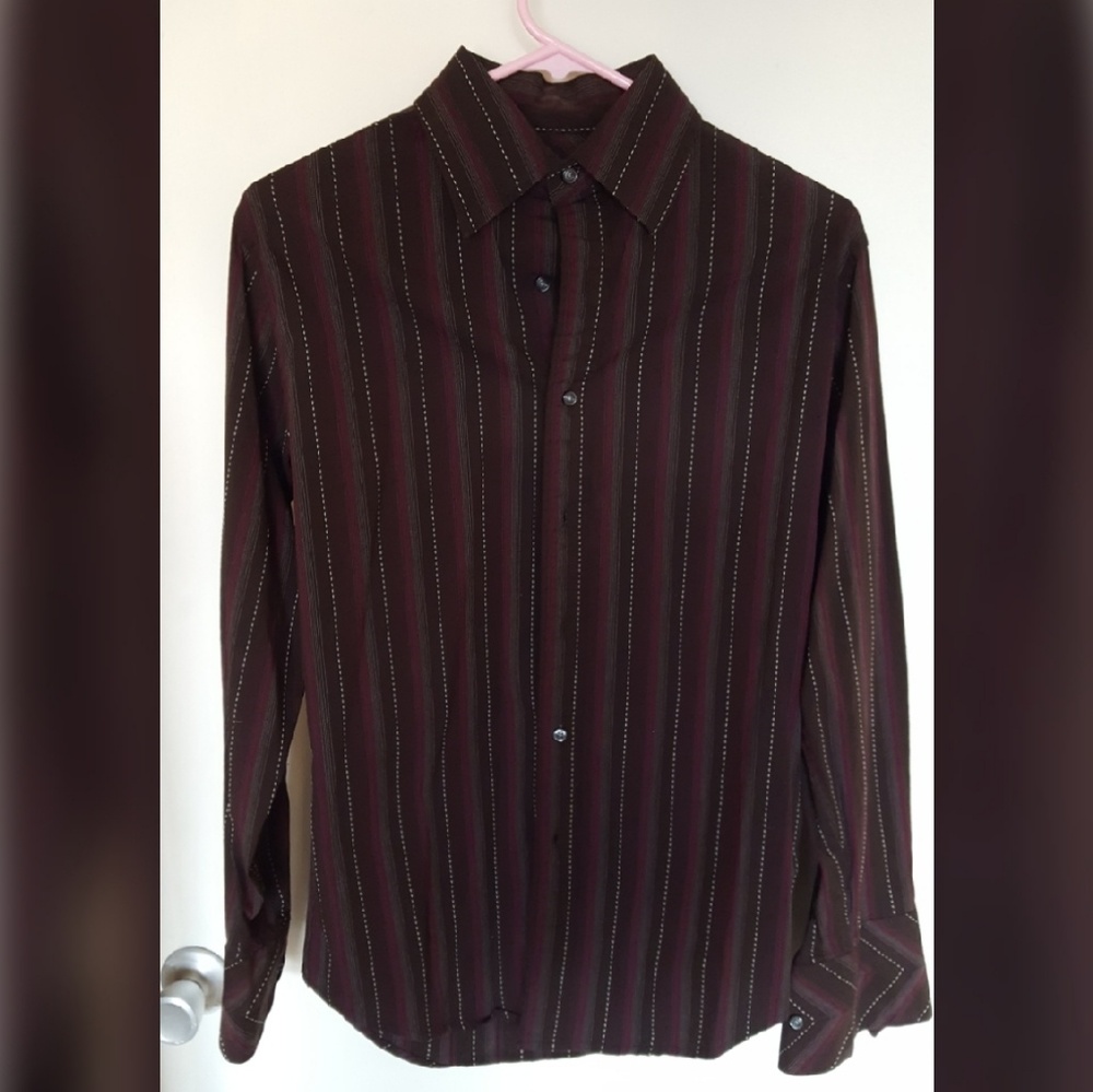 Utility brown striped shirt